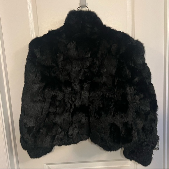 Vintage Black Rabbit Fur Coat | Size Large - Picture 6 of 9